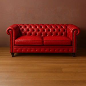 Chester Koltuk Suni Deri Kırmızı Dns Soft Sünger