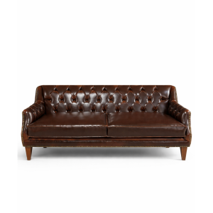 Pullap kahve rengi deri Chester koltuk