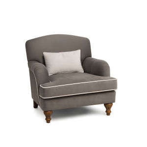 Tekli Kahverengi Bej Yastıklı Koltuk